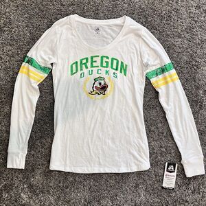 University of Oregon Ducks White Logo Long Sleeve T-Shirt Top Women's M NWT